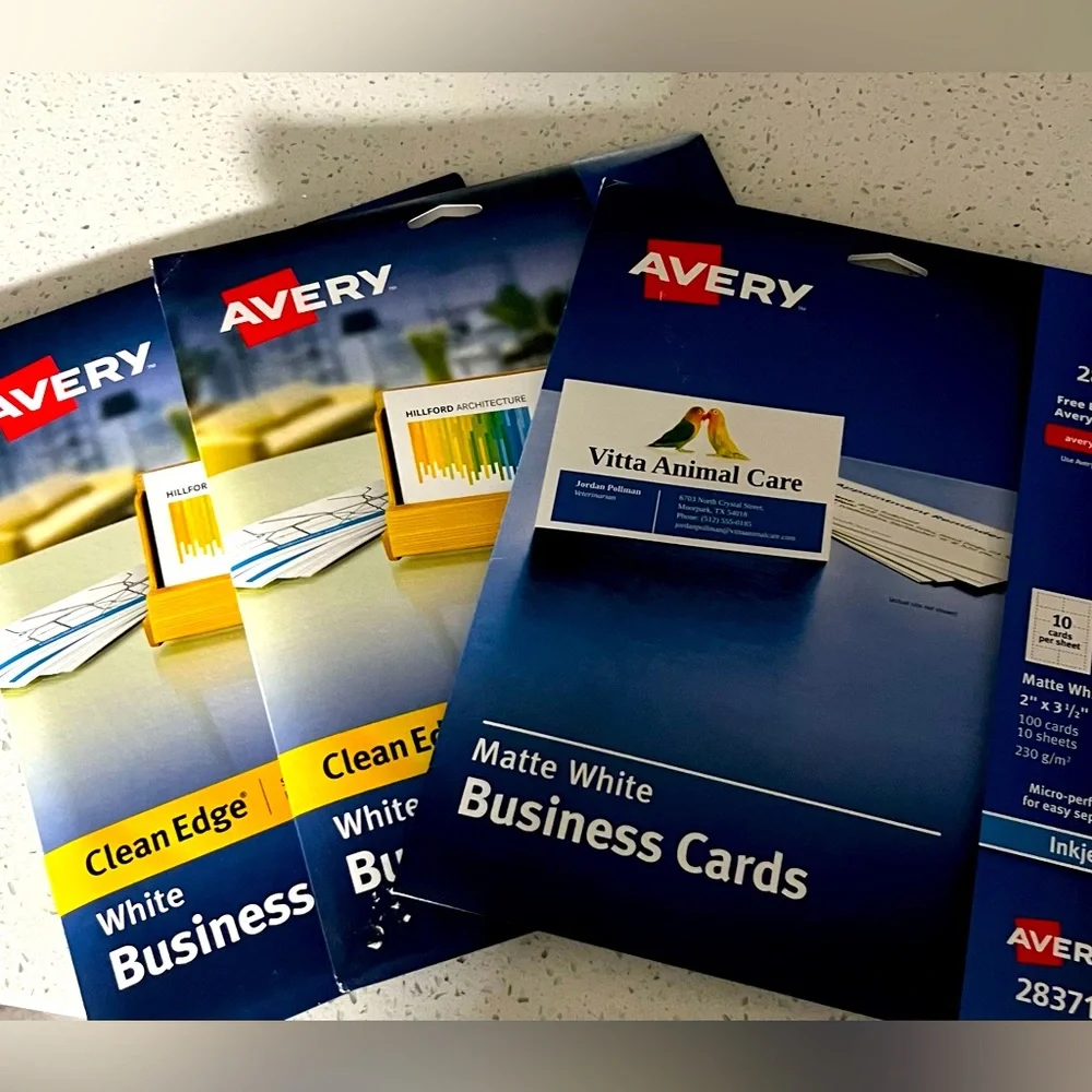 Avery Matte White Business Cards